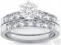 18K WHITE GOLD EP 2CT DIAMOND SIMULATED ENGAGEMENT SET RING