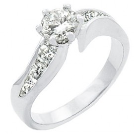 14K W GOLD EP 1.85CT DIAMOND SIMULATED RING