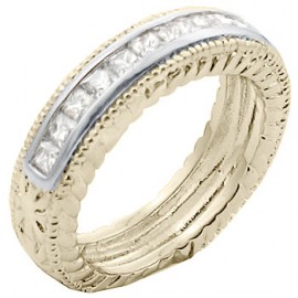 14K GOLD EP 1.3CT DIAMOND SIMULATED ANNIVERSARY
