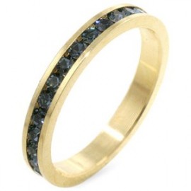 18K GOLD EP SAPPHIRE ROUND ETERNITY RING