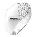 18K WHITE GOLD EP .50CT MENS DIAMOND SIMULATED RING