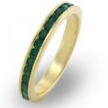 18K GOLD EP EMERALD ROUND ETERNITY RING