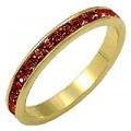 18K GOLD EP RUBY ROUND ETERNITY RING