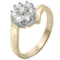 14K GOLD EP 1.62CT DIAMOND SIMULATED FLOWER RING