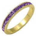 18K GOLD EP AMETHYST ROUND ETERNITY RING