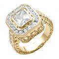 18K GOLD EP 4.95CT DIAMOND SIMULATED RING