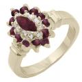 14K GOLD EP 1.95CT DIAMOND SIMULATED RUBY RING
