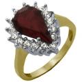 14K GOLD EP 6.49CT DIAMOND SIMULATED RUBY RING