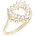 18K GOLD EP 1.0CT SIMULATED DIAMOND HEART RING