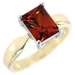 14K GOLD EP 4.5CT GARNET SOLITAIRE RING