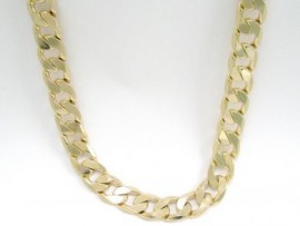 14k gold ep cuban mens necklace 12mm wide 84 grams