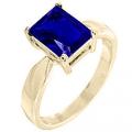 14K GOLD EP 4.5CT SAPPHIRE SOLITAIRE RING