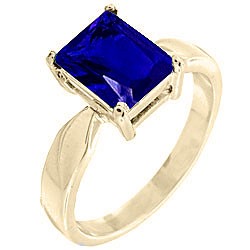 14K GOLD EP 4.5CT SAPPHIRE SOLITAIRE RING