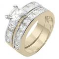 18K GOLD EP 7.2CT DIAMOND SIMULATED ENGAGEMENT RING