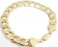 14k gold ep cuban mens bracelet 12mm wide 36 grams