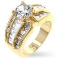 18K GOLD 5.1CT SIMULATED DIAMOND ENGAGEMENT RING