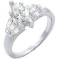 18K W GOLD EP 5.4CT DIAMOND SIMULATED ENGAGEMENT RING