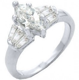 18K W GOLD EP 5.4CT DIAMOND SIMULATED ENGAGEMENT RING