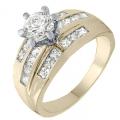 18K GOLD EP 3.0CT DIAMOND SIMULATED ENGAGEMENT RING