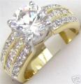 18K GOLD EP 4.0CT DIAMOND SIMULATED ENGAGEMENT RING