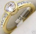 18K GOLD EP 1.6CT DIAMOND SIMULATED ENGAGEMENT RING