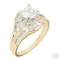 18K GOLD EP 3.1CT DIAMOND SIMULATED ENGAGEMENT RING