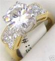 18K GOLD EP 3.5CT DIAMOND SIMULATED ENGAGEMENT RING