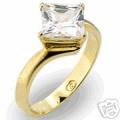 18K GOLD EP 2.0CT DIAMOND SIMULATED PRINCESS RING