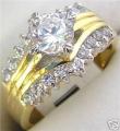18K GOLD EP 3.06CT DIAMOND SIMULATED ENGAGEMENT RING