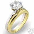 18K GOLD EP 2.0CT SIMULATED DIAMOND WEDDING SET RING