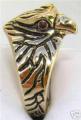 18K GOLD EP RUBY MENS EAGLE RING