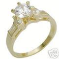 18K GOLD EP 1.6CT DIAMOND SIMULATED ENGAGEMENT RING
