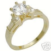 18K GOLD EP 1.6CT DIAMOND SIMULATED ENGAGEMENT RING