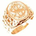 18K GOLD EP ROUND CUT MENS DOLLAR RING