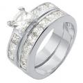 18K W GOLD EP 7.2CT DIAMOND SIMULATED ENGAGEMENT RING