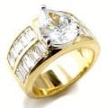 18K GOLD EP 8.0CT DIAMOND SIMULATED ENGAGEMENT RING