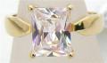 18K GOLD EP 4.5CT DIAMOND SIMULATED SOLITAIRE RING