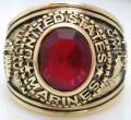 18K EP GOLD US MARINES MILITARY INLAY RING