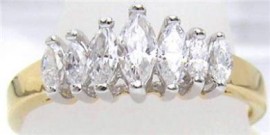 14K GOLD EP 3.0CT DIAMOND SIMULATED MARQUISE RING