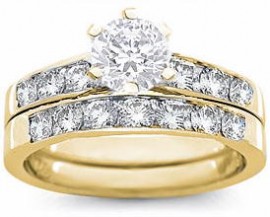 18K GOLD EP 2.0CT DIAMOND SIMULATED ENGAGEMENT RING