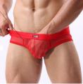 NEW Brief RED mesh mens see through mesh jock underwear briefs sexy