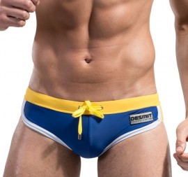 New bathers Style BLUE YELLOW swim Swimwear Mens low waist LOW RIDER speed swimming