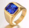 18K GOLD EP 2.0CT SAPPHIRE MENS RING