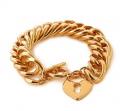 18K GOLD EP CHARM BRACELET HEART