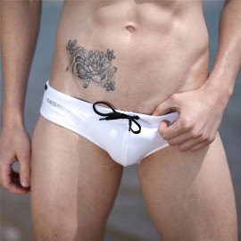 White swim Swimwear Mens low waist LOW RIDER swimming speed bathers
