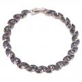 18K W GOLD EP 4 CT MYSTIC TOPAZ RAINBOW LEAVES LINK BRACELET
