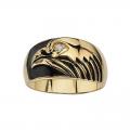 18K GOLD EP MENS EAGLE DIAMOND SIMULATED DRESS RING