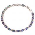 18K W GOLD EP 5 CT MYSTIC TOPAZ  LINK BRACELET 