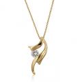 14K  GOLD EP WINGED .88CT  CZ NECKLACE WITH CHAIN
