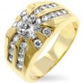 18K GOLD MENS RISING SUN DRESS RING